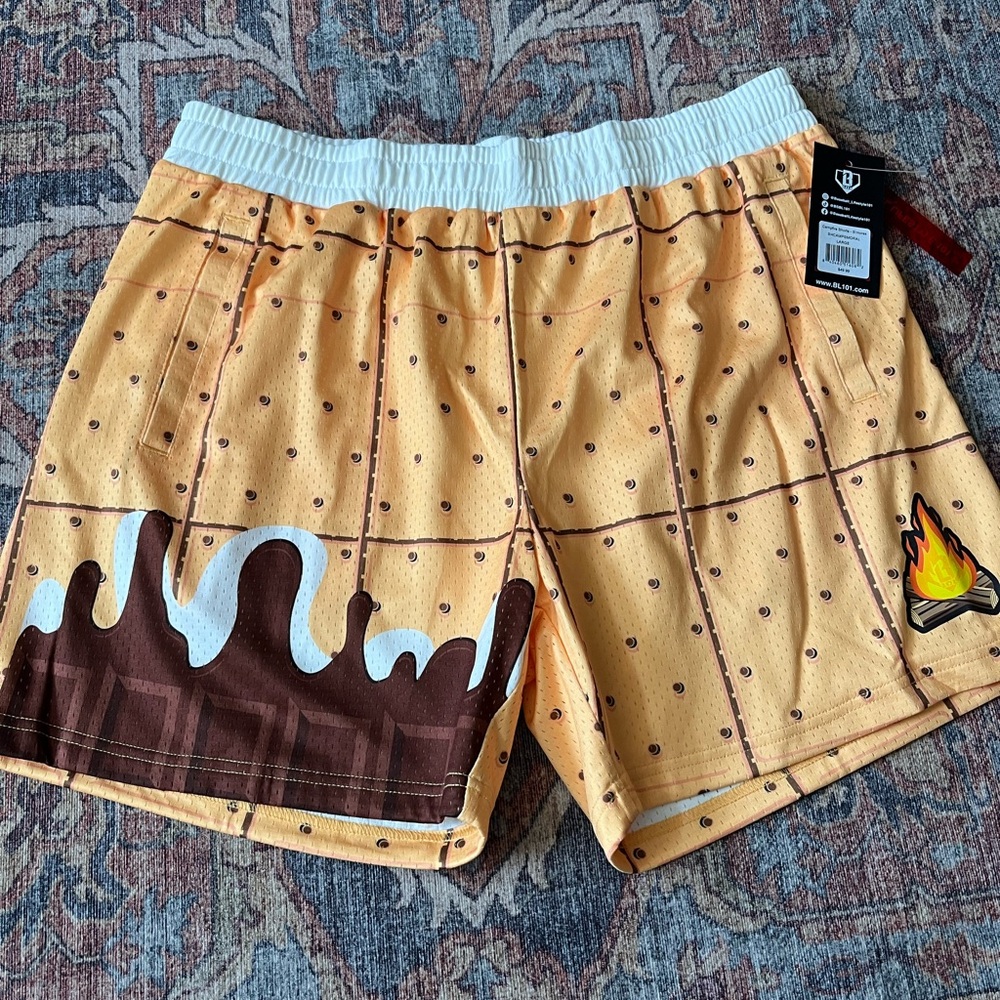 Men’s Baseball Lifestyle 101 S’mores Shorts, Size Large, NWT